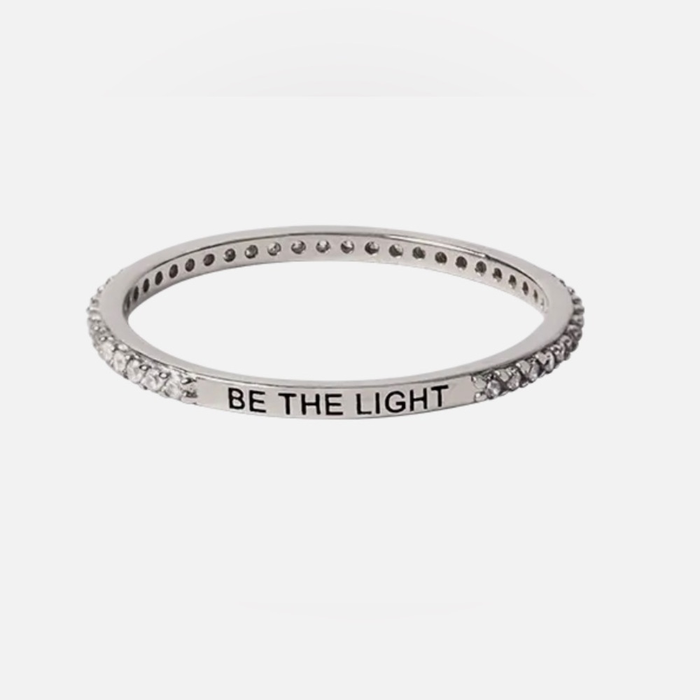 "Be the light” CZ Stackable Ring NWOT